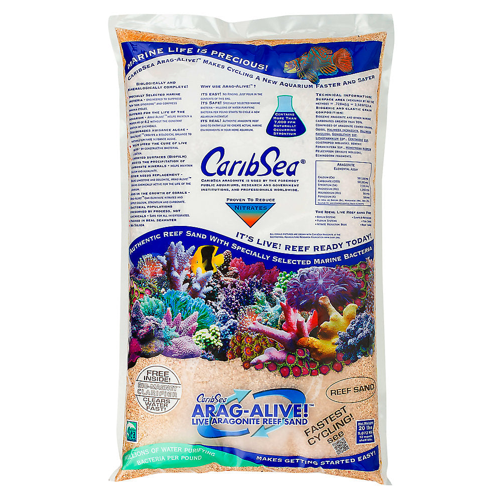 CaribSea Arag-Alive Special Grade Reef Sand, 20lbs