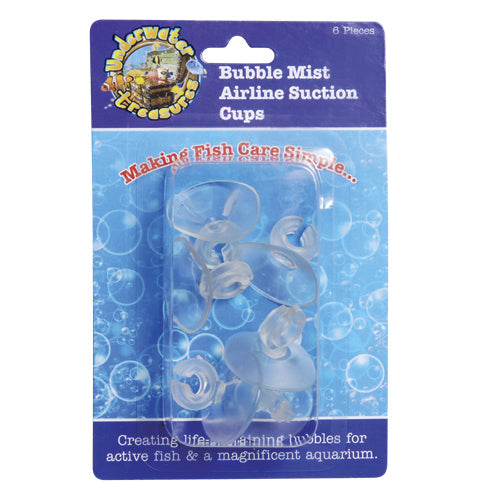 Underwater Treasures Bubble Mist Ventouses pour Tube a Air - 6 par Paquet