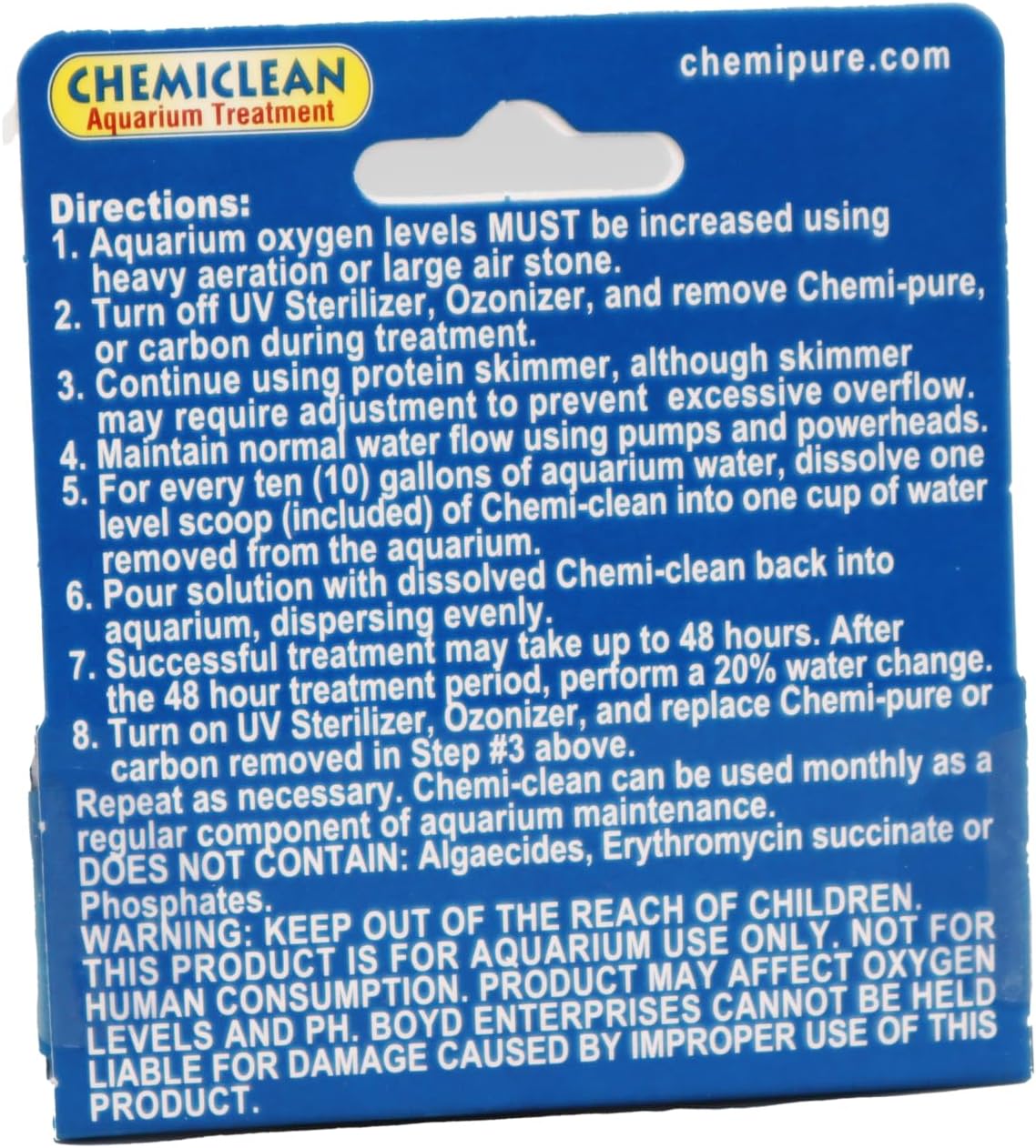 Boyd Chemi-Clean Aquarium Traitement - 2 g – Élimine les Cyanobactéries sans Risque