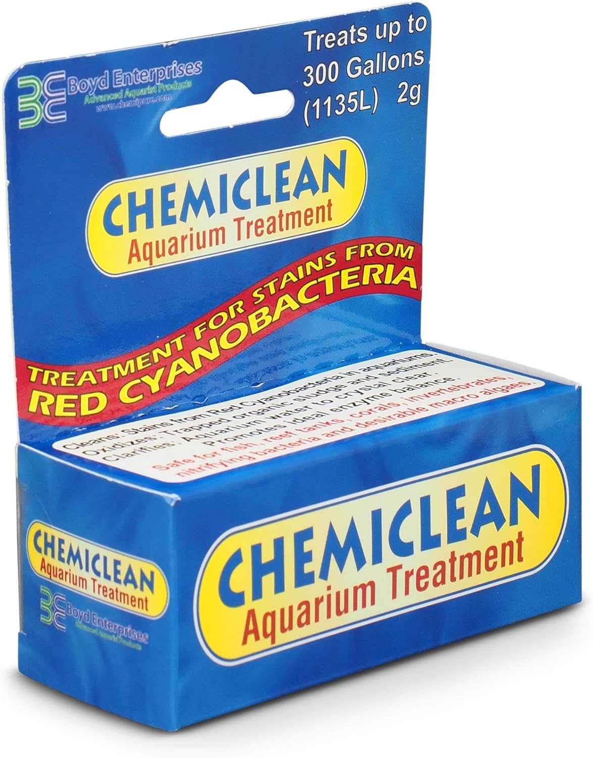 Boyd Chemi-Clean Aquarium Traitement - 2 g – Élimine les Cyanobactéries sans Risque