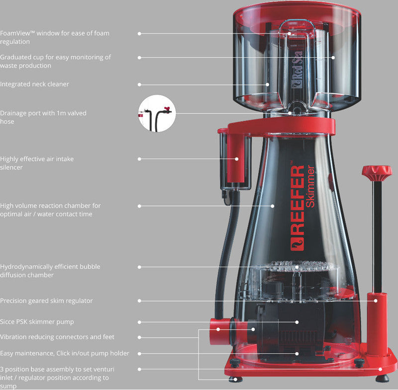 Red Sea RSK 300 – Écumeur de Protéines Silencieux et Efficace pour Aquariums jusqu’à 300L (75 gal)