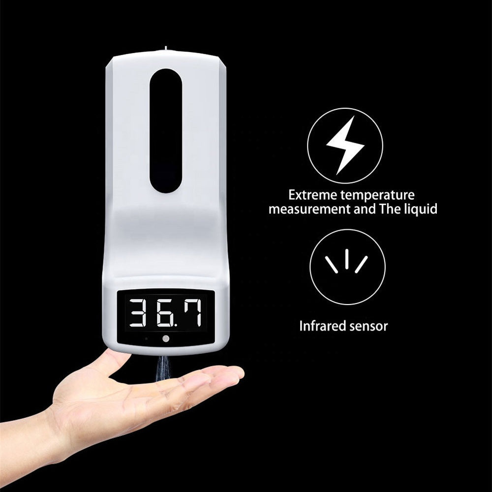Distributeur de désinfectant pour les mains sans contact avec mesure de température corporel