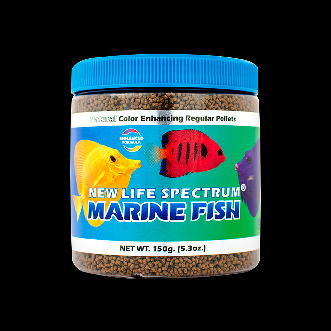 Nourriture sèche pour aquarium récifal incluant granulés Vitalis, New Life Spectrum et Reef-roids pour coraux