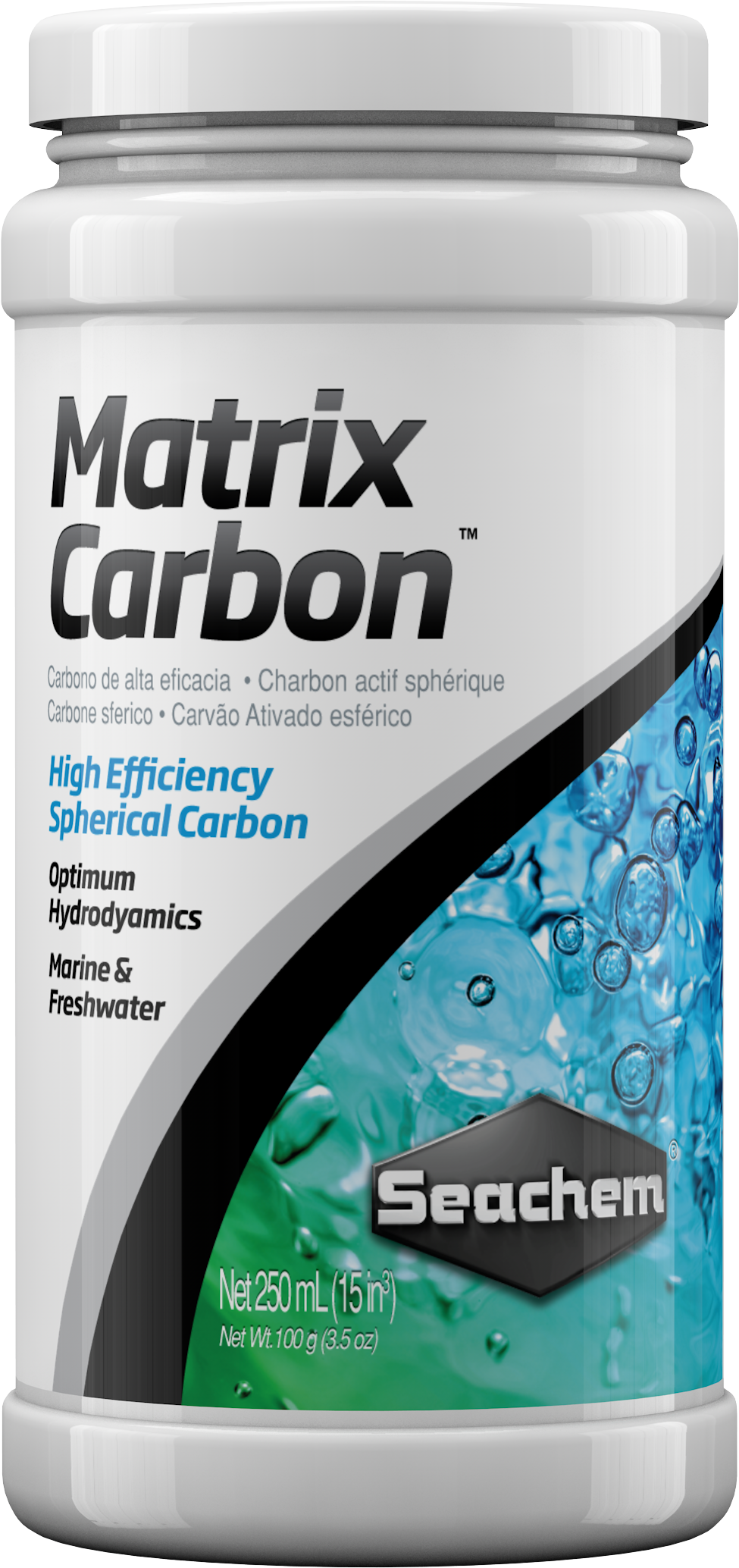 Seachem MatrixCarbon 250 ml — Charbon actif sphérique macroporeux pour aquarium