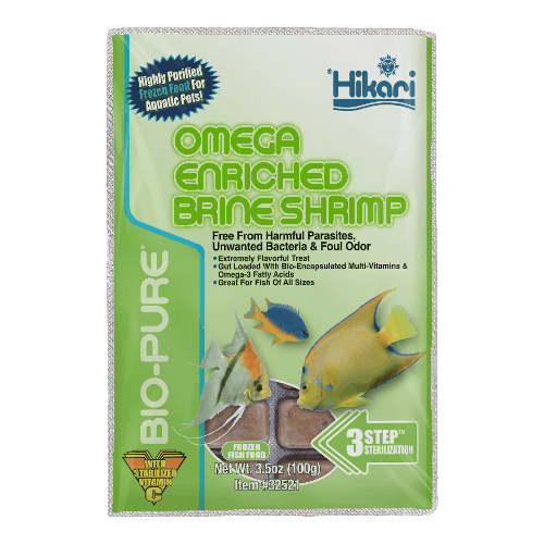 Emballage Hikari Bio-Pure crevettes artémia Omega congelées, 32 cubes, 3,5 oz (100 g) — recto