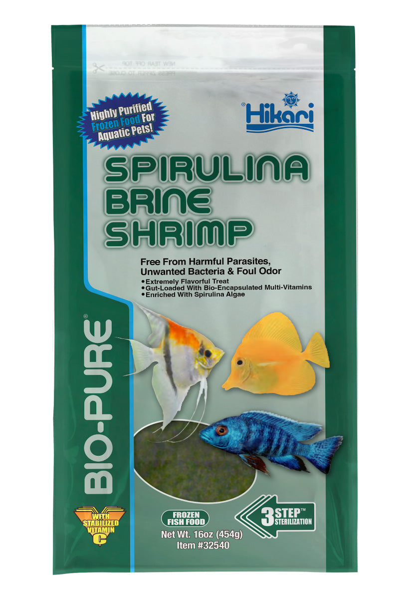 Emballage Hikari Bio-Pure crevettes artémia à la spiruline congelées, paquet plat 16 oz (454 g)