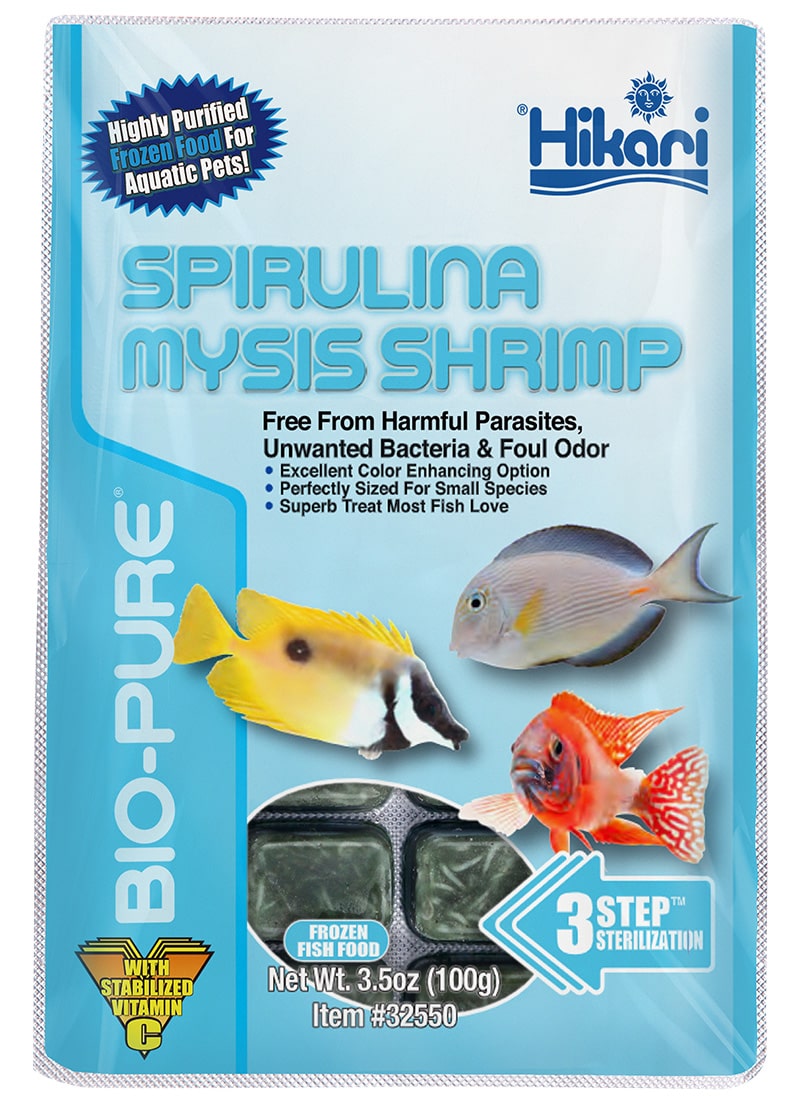 Hikari Bio-Pure frozen spirulina mysis shrimp 32 cubes 3.5 oz (100 g) package