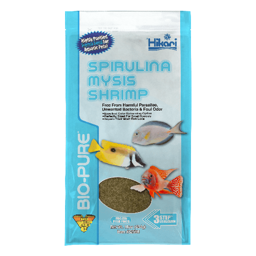 Emballage Hikari Bio-Pure crevettes mysis à la spiruline congelées, paquet plat 16 oz (454 g)