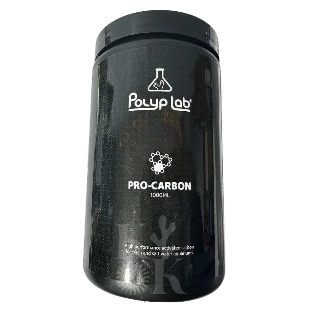Pot noir Polyplab Pro Carbon 1000 ml charbon actif haute performance aquarium récifal