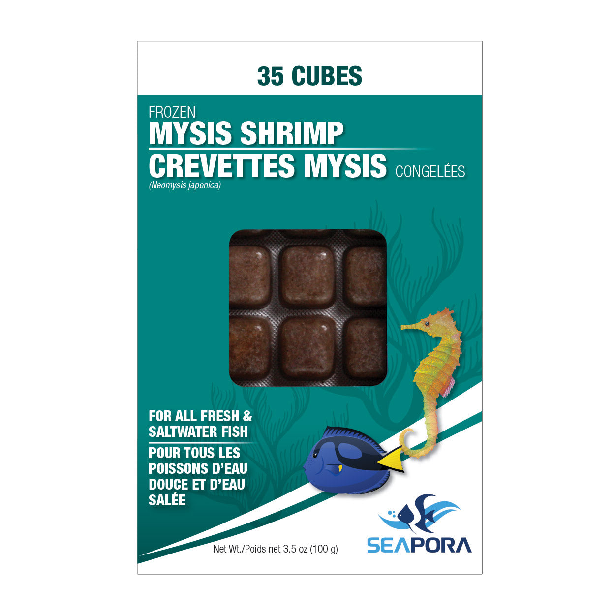 Seapora congelée Mysis Shrimp - 35 Cubes - 100 g