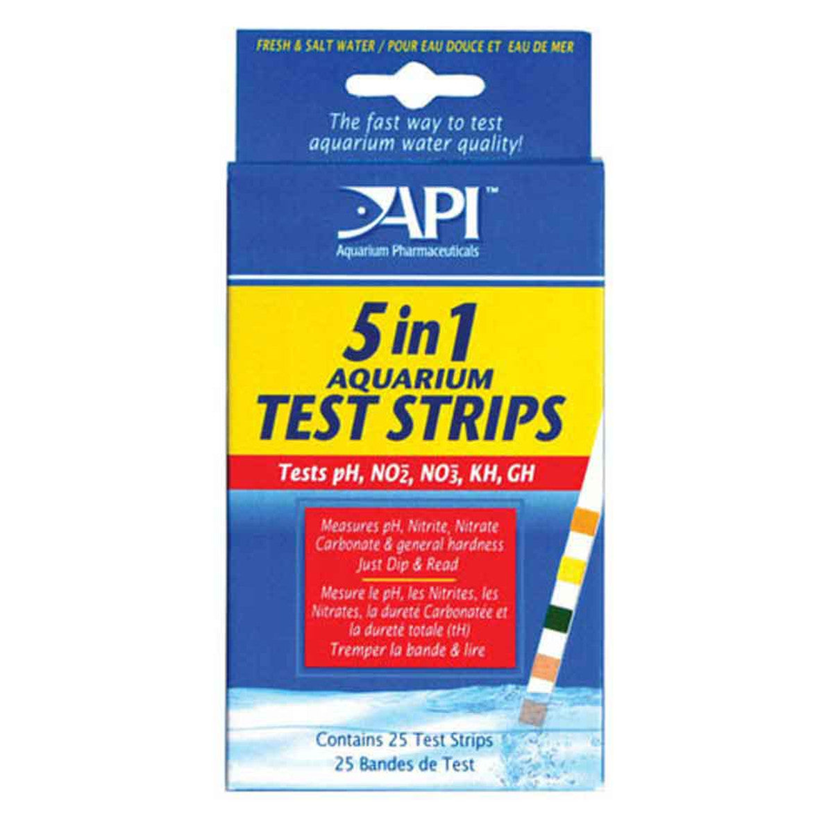 API 5 EN 1 BANDES DE TEST D'AQUARIUM