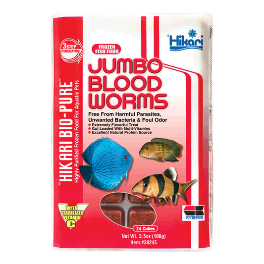 Frozen Jumbo Blood Worms - Cubes - 3.5 oz