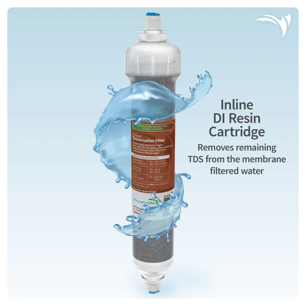 AquaticLife RO Buddie +DI 50 GPD – Système d’Osmose Inverse Compact avec Déionisation (4 Étapes)