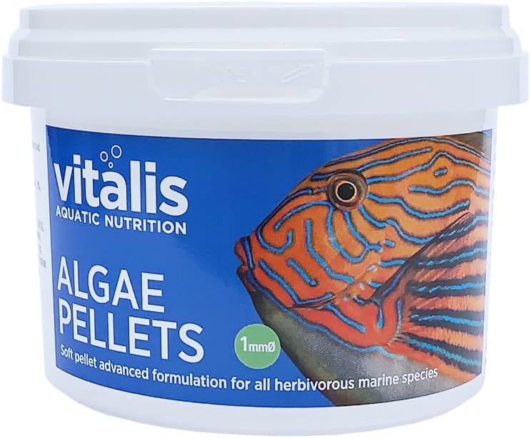 Pot Vitalis Algae Pellets 140 g granules d'algues 1 mm nourriture poissons marins herbivores