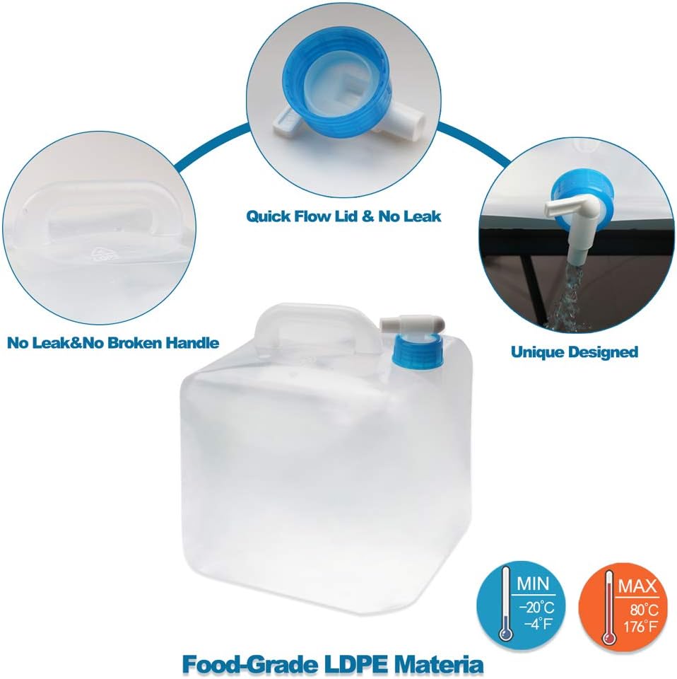 5 Gallons Récipient de Stockage d’Eau Pliable – Solution Idéale pour Eau Salée et Osmosée en Aquariums