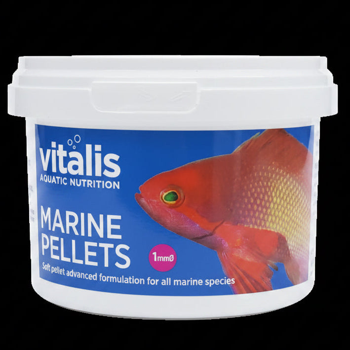 Pot Vitalis Marine Pellets 1 mm 140 g granules marines molles farine de poisson entier tous poissons marins