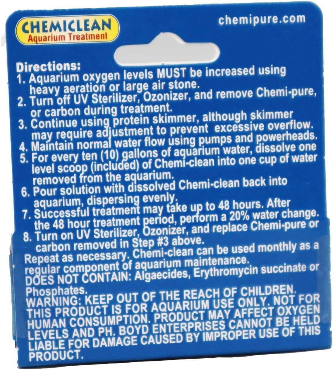 Chemiclean aquarium outlet