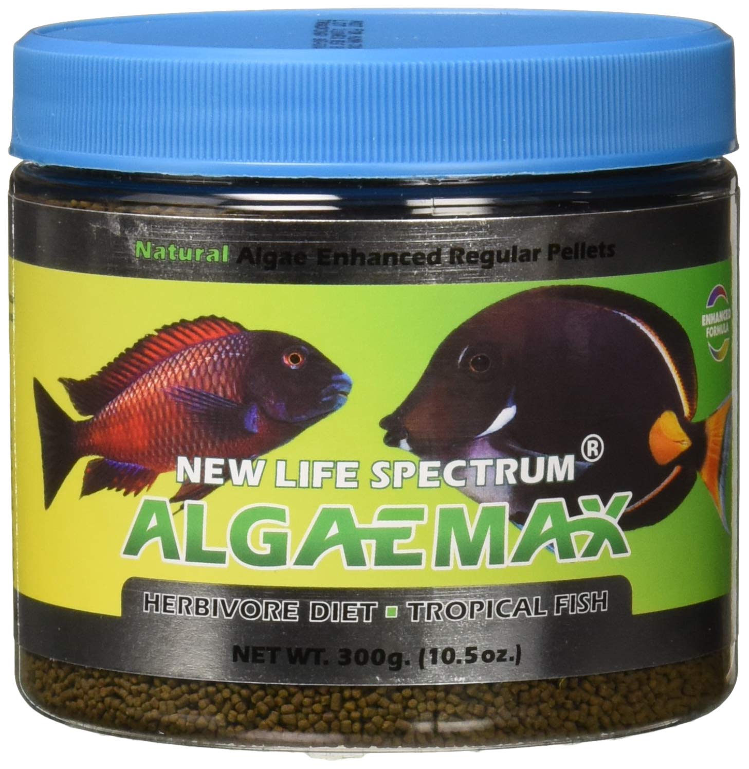New Life Spectrum AlgaeMAX Regular 300 g jar of algae pellets for herbivorous fish