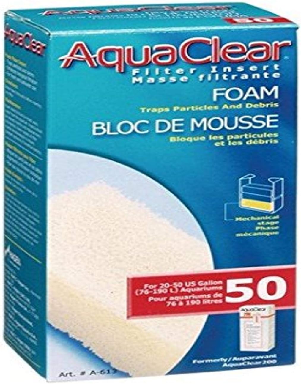 AquaClear Bloc de mousse filtrante pour 50-200, paquet de 3