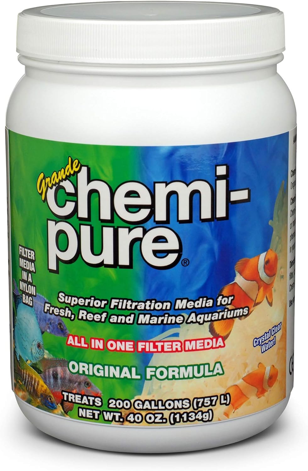 Boyd Chemi-Pure 40 oz – grand format charbon actif et résines pour aquarium