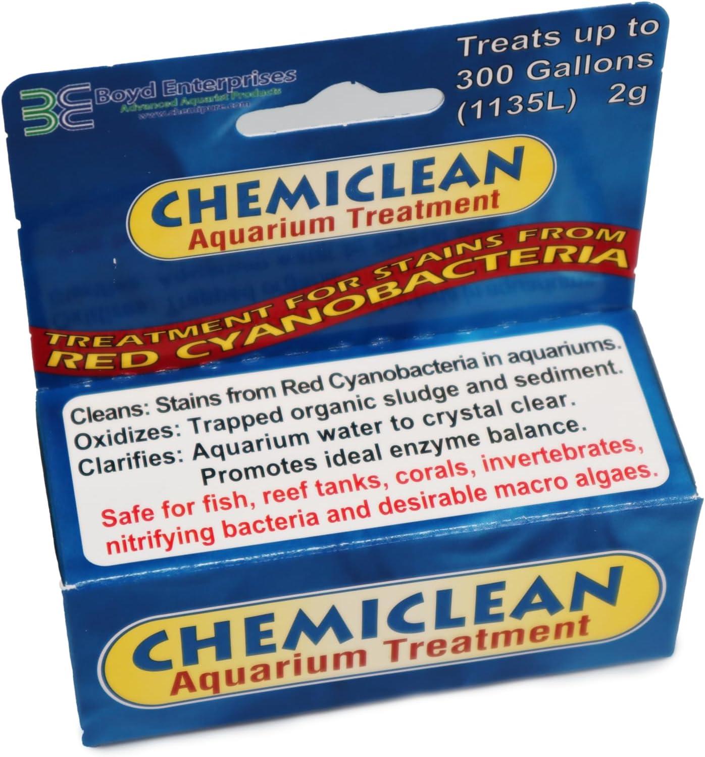 Boyd Chemi-Clean Aquarium Traitement - 2 g – Élimine les Cyanobactéries sans Risque