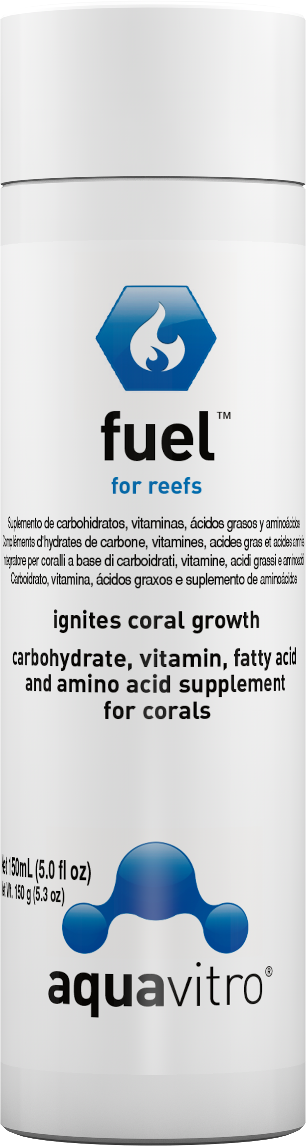 Aquavitro Fuel 150 ml — Supplément coraux acides aminés et vitamines base chlorella
