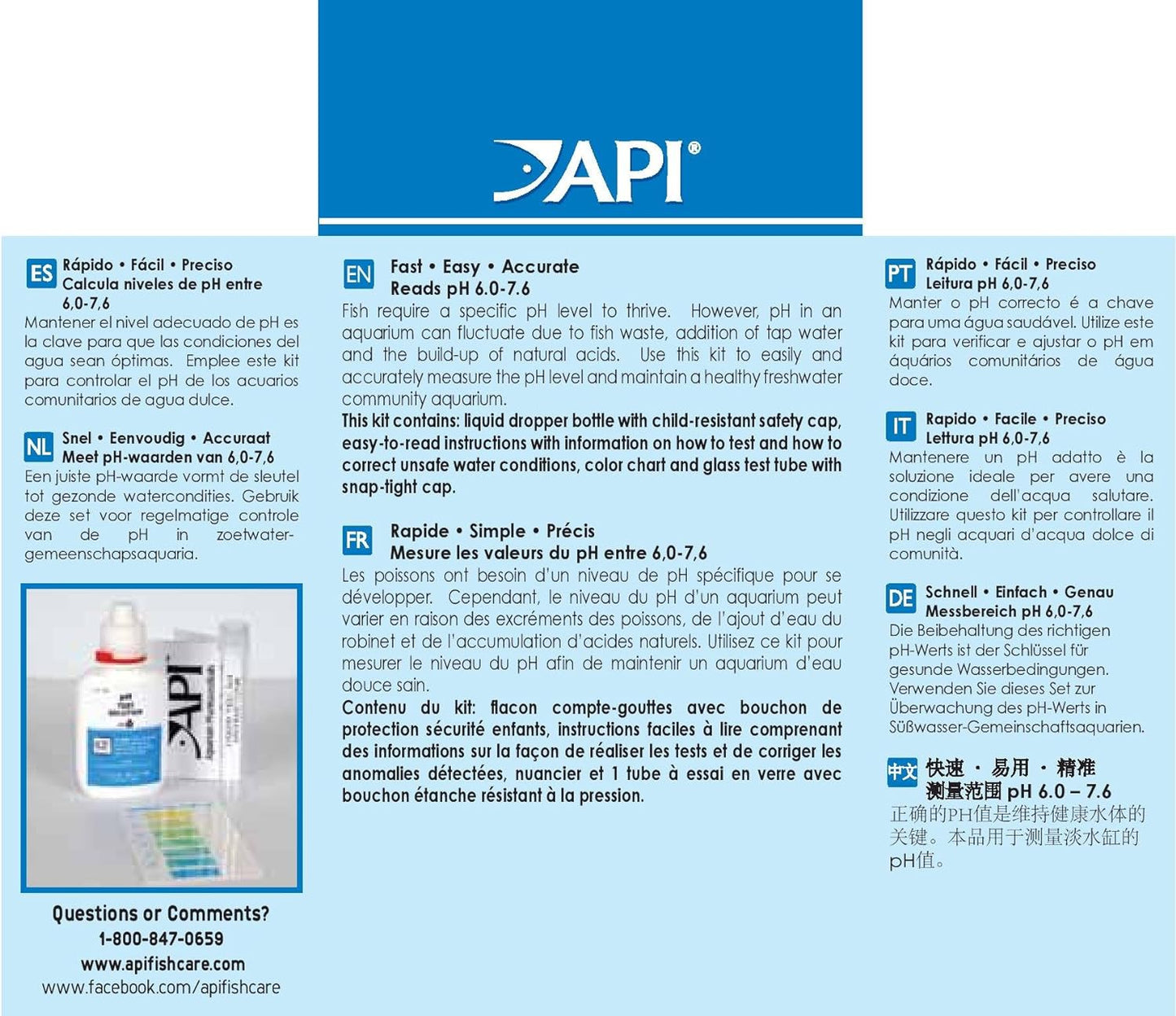 API pH Test Kit - Eau Douce