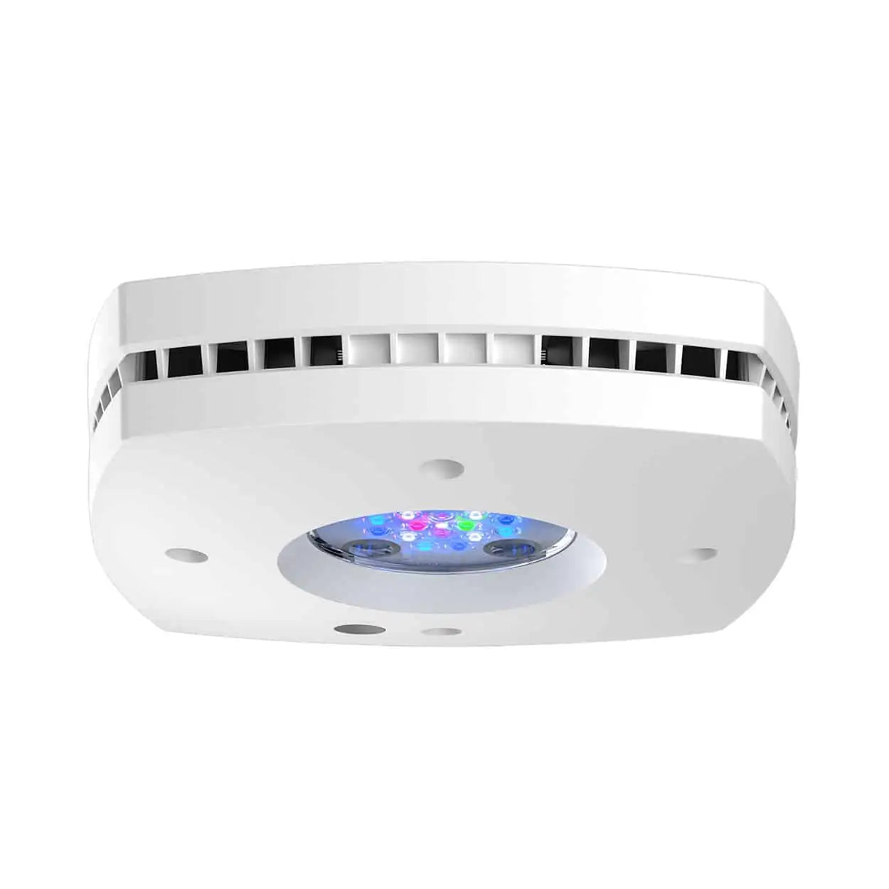 AquaIllumination Prime 16HD Reef blanc vue angle latéral logo AI boîtier carré