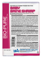 Endos de l'emballage Hikari Bio-Pure baby brine shrimp congelées avec ingrédients et analyse garantie