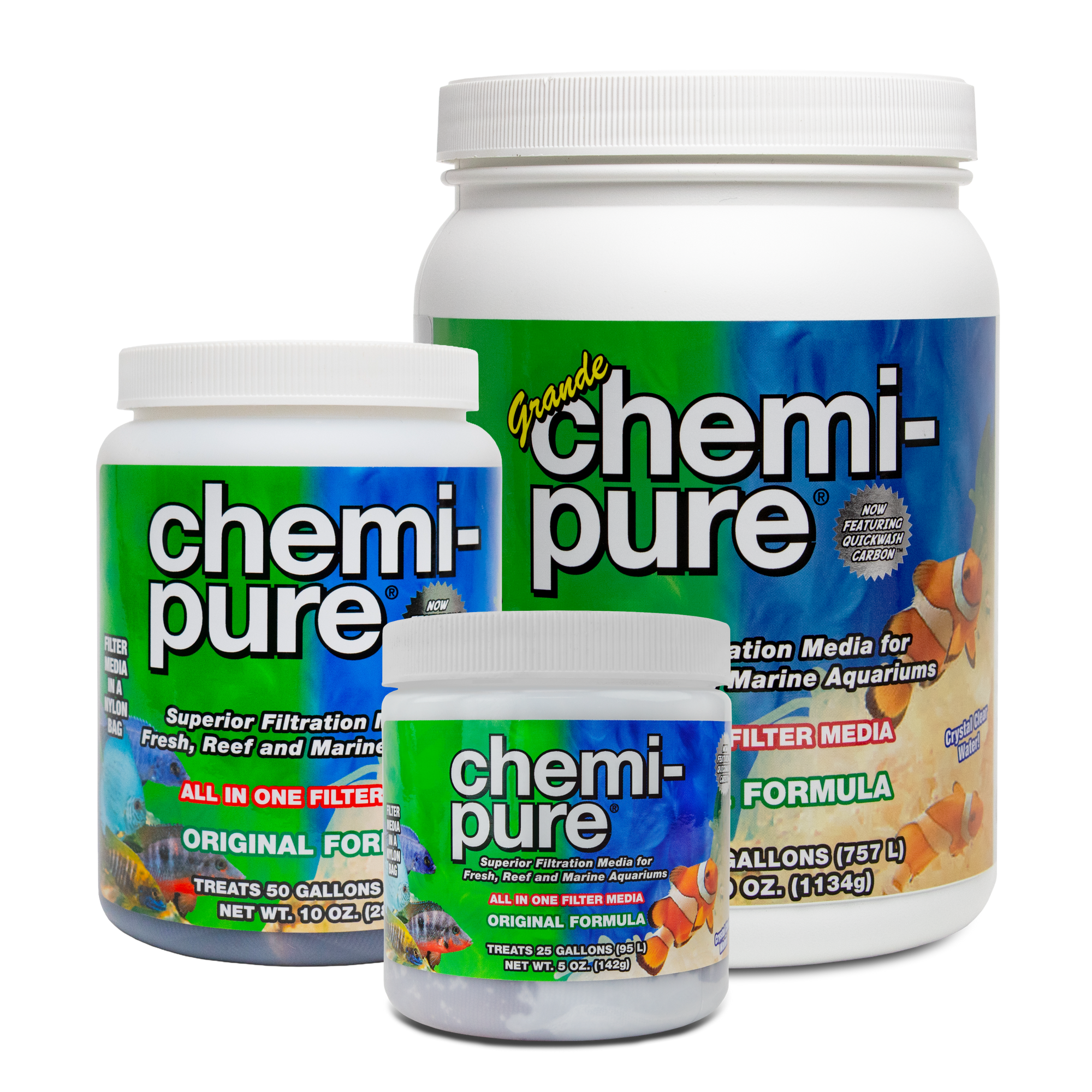 Gamme Boyd Chemi-Pure — les trois formats de pots sur fond blanc