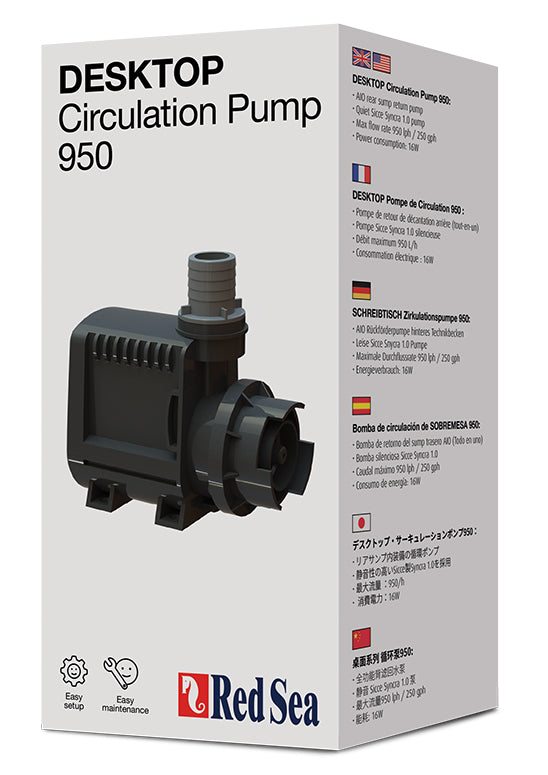 Red Sea Desktop Circulation Pump 950 Box - AIO Reef Aquarium Return Pump 950 LPH 16W