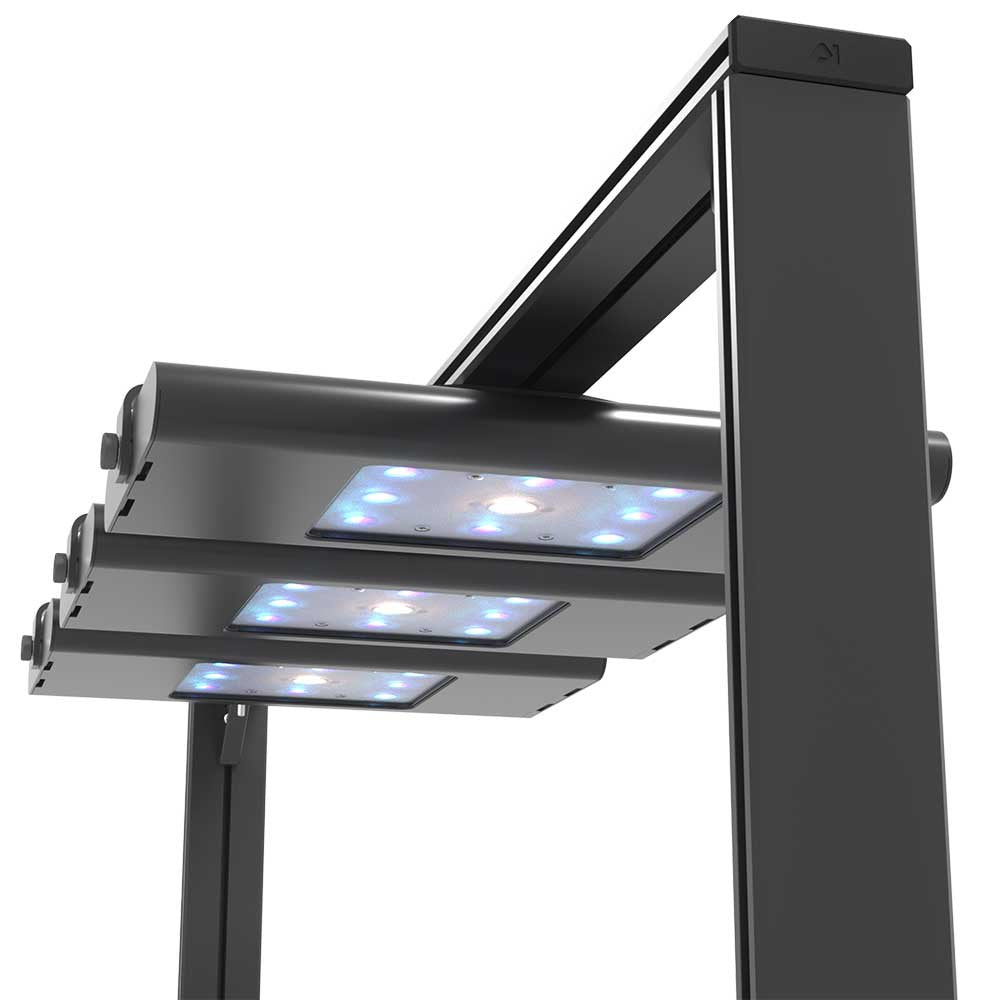 AquaIllumination Hydra Edge 68HD installation quatre luminaires HMS rail aquarium long