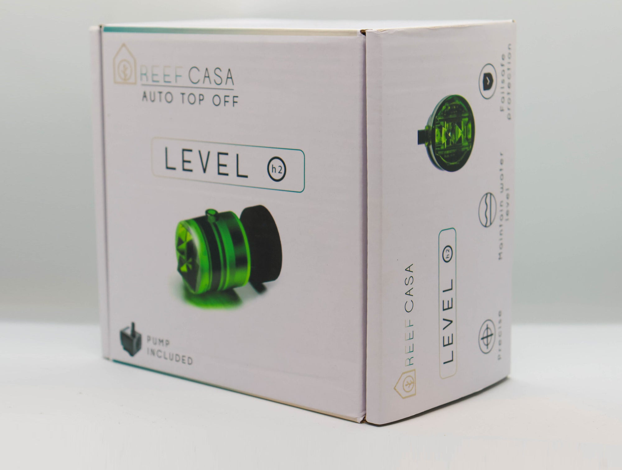 Boîte du Level-O Reef Casa — auto top off pour aquarium nano récifal et tout-en-un