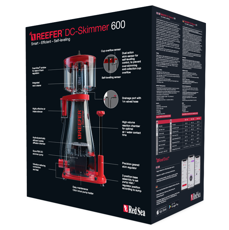 Red Sea RSK 600 DC REEFER Skimmer boîte emballage produit spécifications