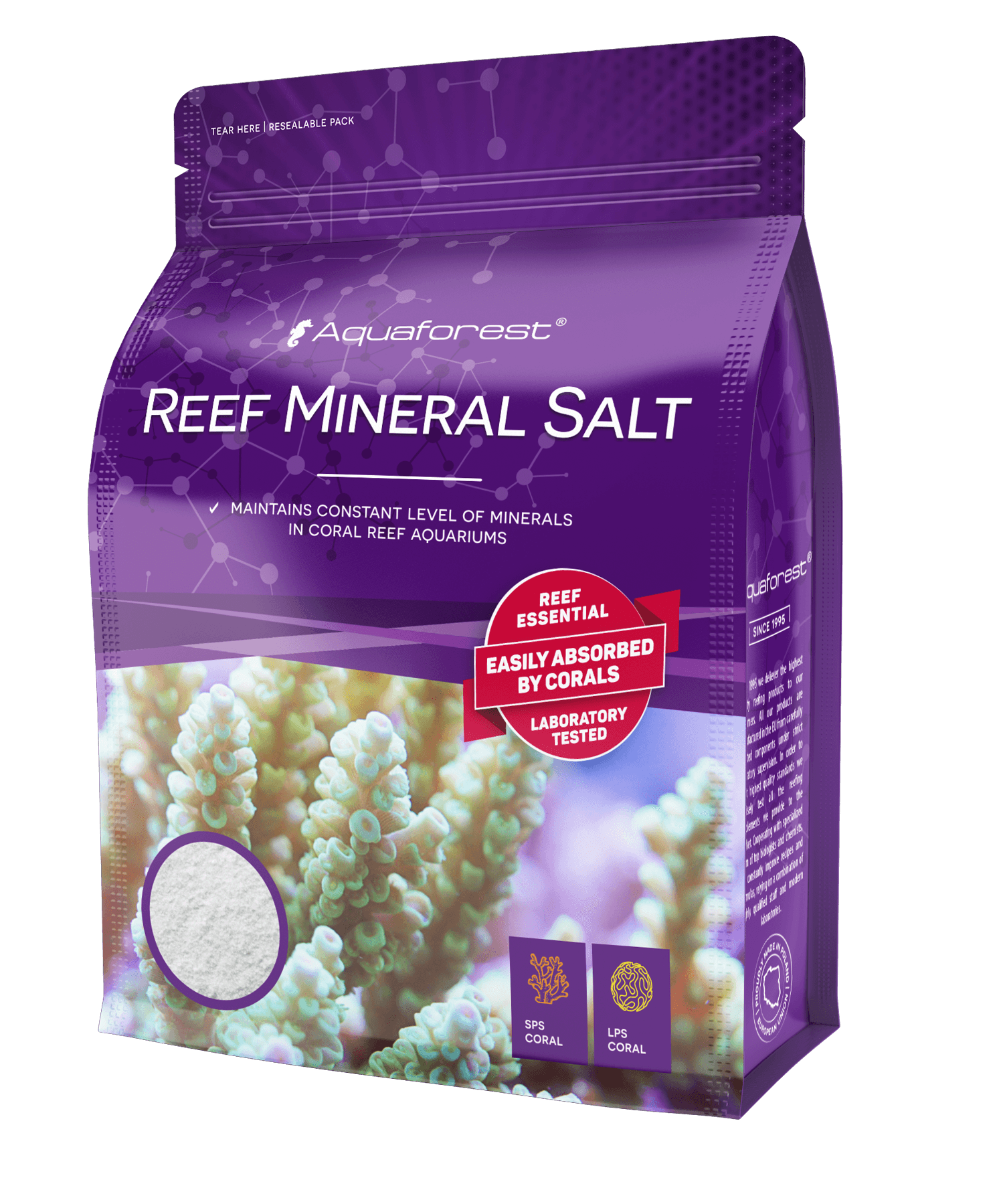 Sachet Aquaforest Reef Mineral Salt 800 g sel sans NaCl pour méthode Balling