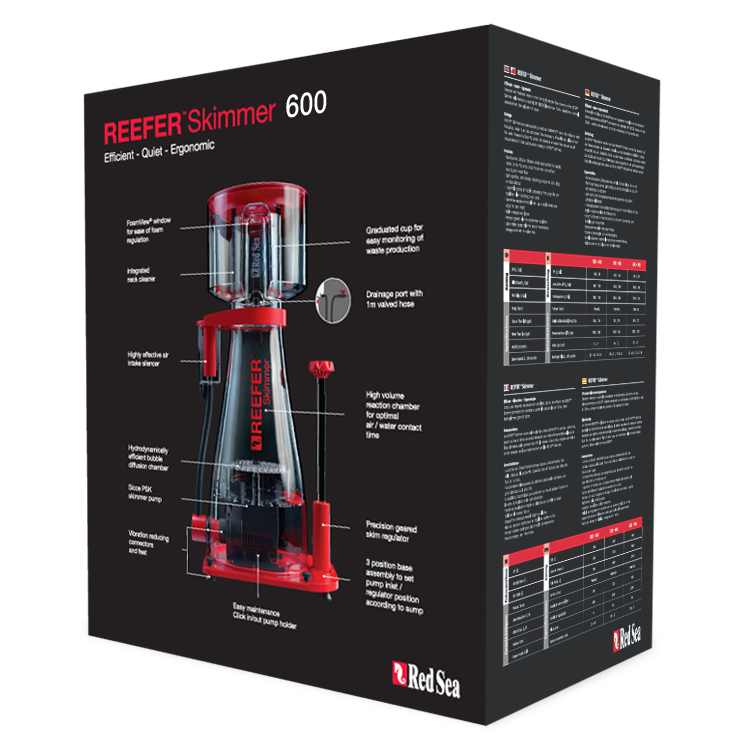 Red Sea RSK 600 REEFER Skimmer boîte emballage spécifications écumeur récifal
