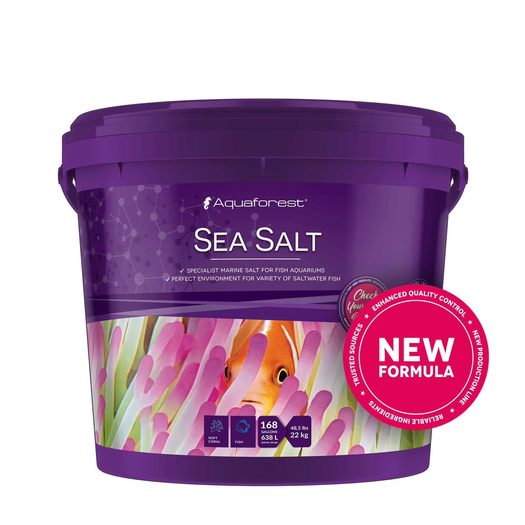Aquaforest Sea Salt 22 kg bucket new formula marine salt large format