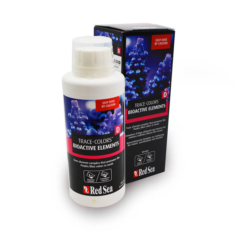 Red Sea Trace Colors BioActive Elements+ (Coral Colors D) 500ml – Renforce la Pigmentation et la Santé des Coraux