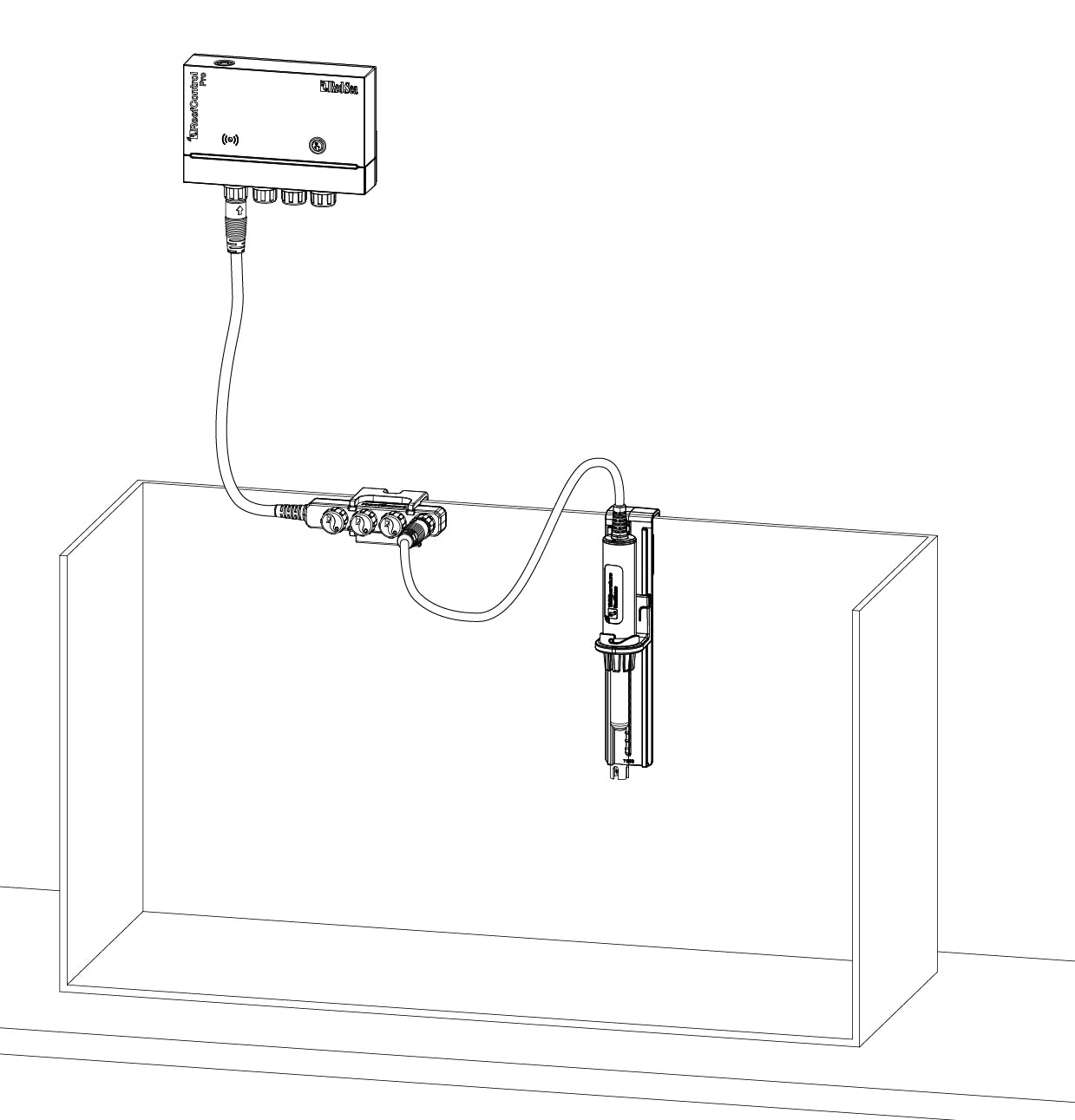 Sonde ReefSense température installée dans une décantation récifale