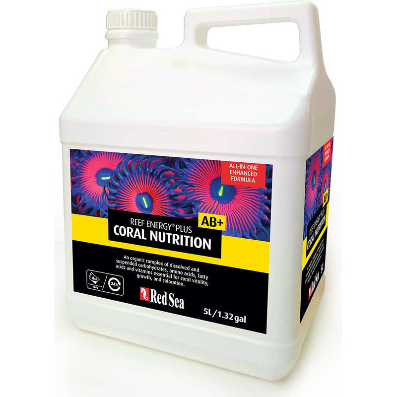 Bidon Red Sea Reef Energy Plus AB+ 5 L, grand format pour pompe doseuse et grands aquariums récifaux