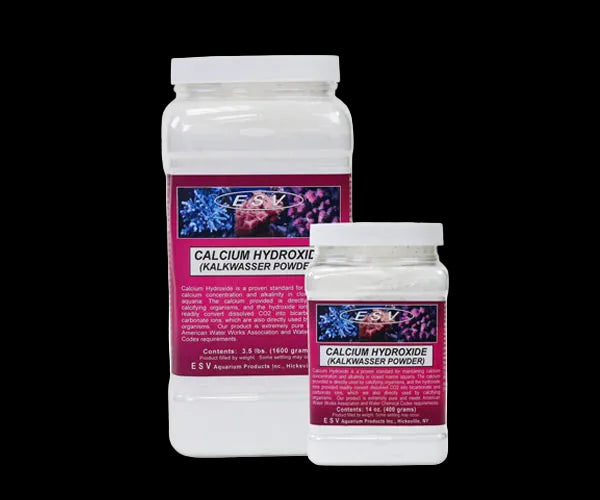 ESV Calcium Hydroxide Kalkwasser en poudre - pots 3.5 lbs (1600 g) et 14 oz (400 g)