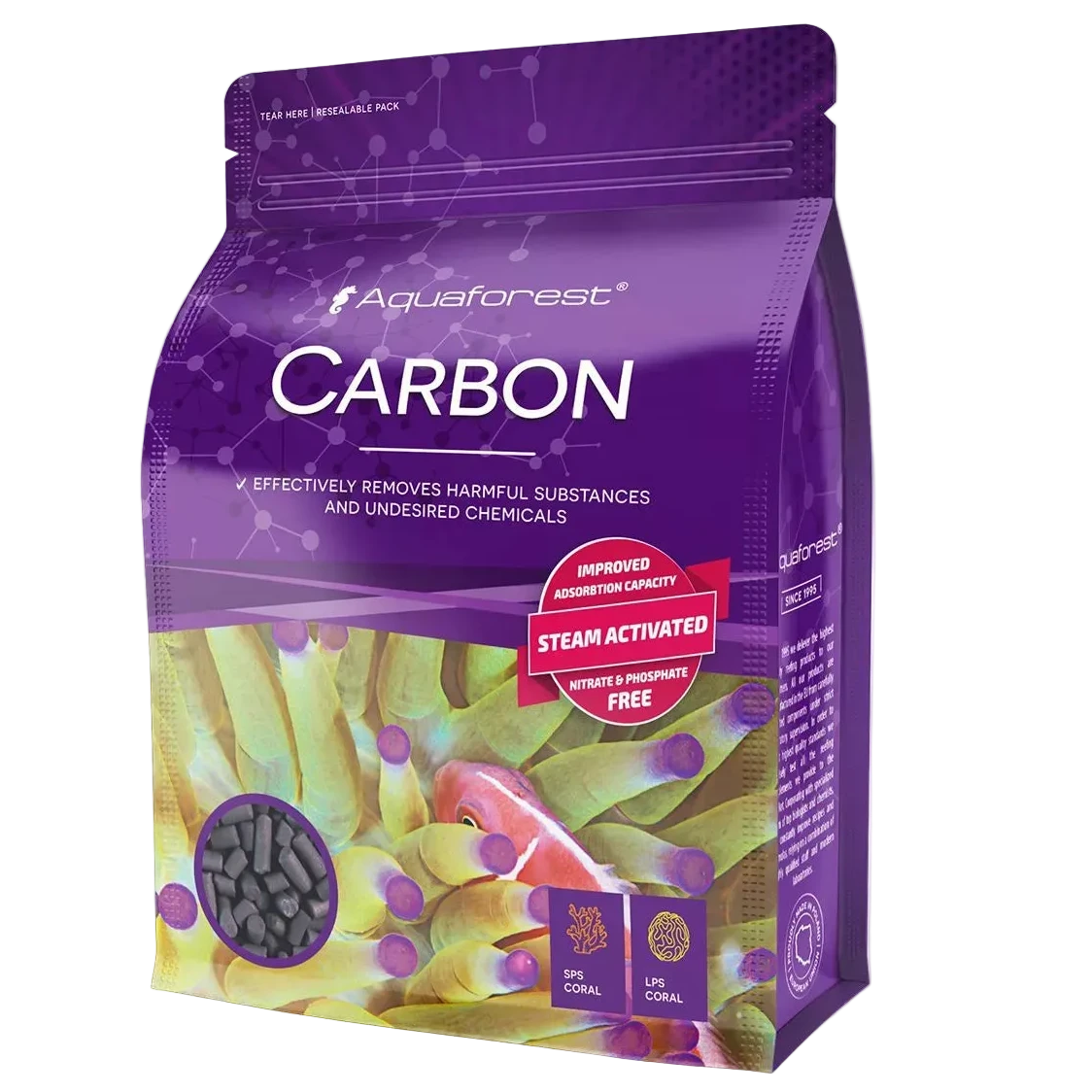 Aquaforest Carbon 1,000 ml resealable pack activated carbon for reef aquariums
