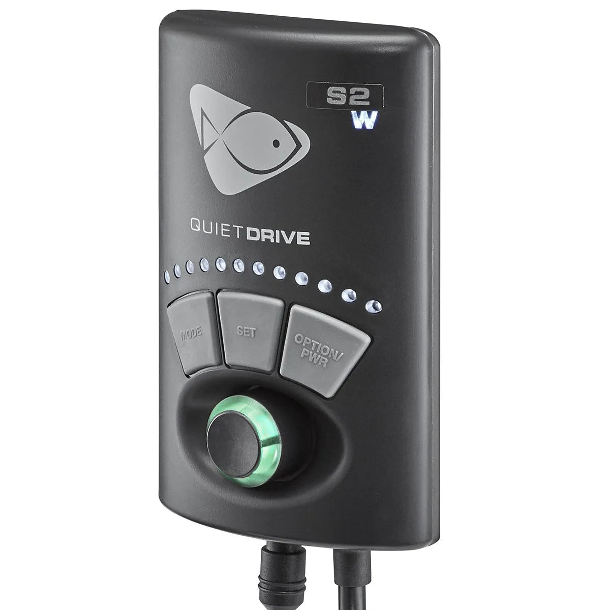 EcoTech Marine Vectra S2 pump controller, front view with buttons and illuminated dial