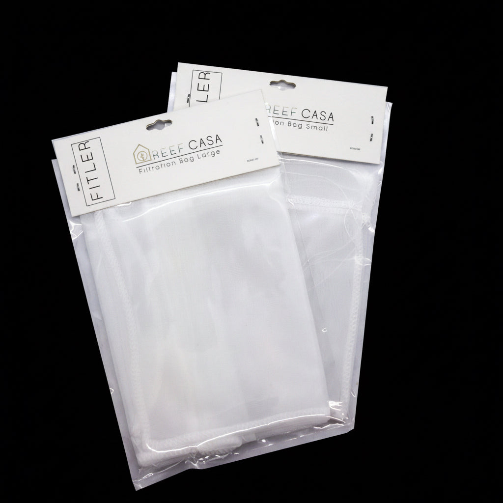 Reef Casa sacs filtrants nylon 2 pack grand format 25x12 cm pour charbon GFO aquarium récifal
