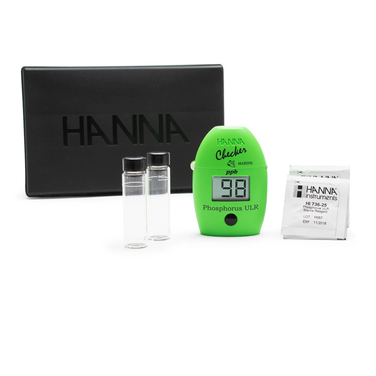 Hanna Checker HC HI736 phosphorus ULR — kit contents: checker, cuvettes and reagents