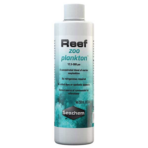 Bouteille Seachem Reef Zooplankton 250 mL zooplancton liquide concentré 12,5-500 µm coraux LPS SPS