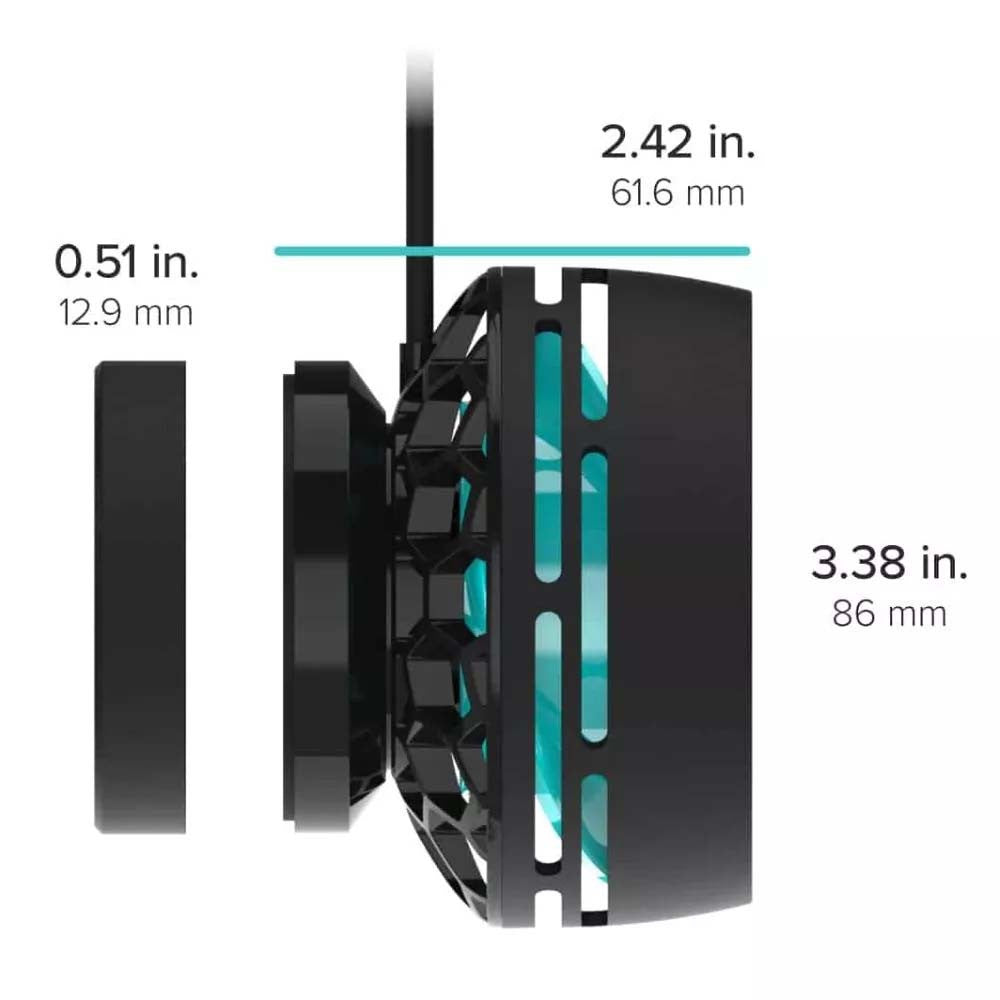 Dimensions AquaIllumination Nero 7 3.38 x 3.38 x 2.42 pouces schéma technique