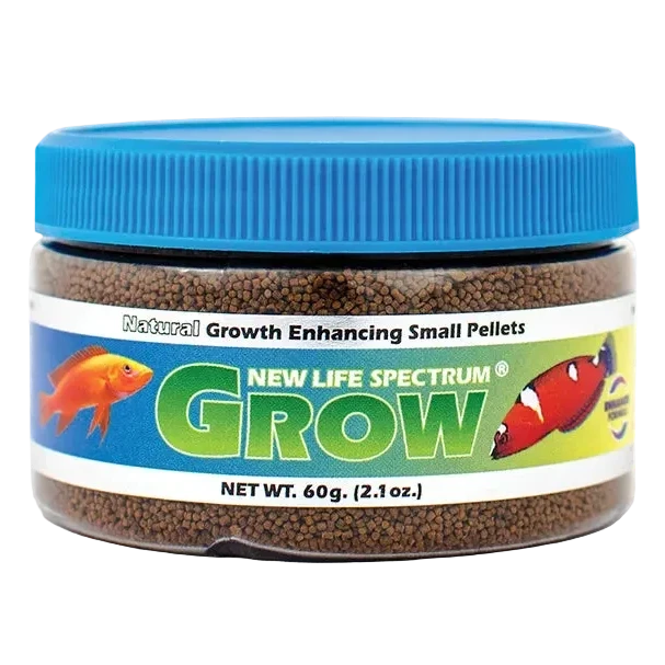 New Life Spectrum GROW 60 g jar of 0.5 mm growth pellets for fry and juvenile fish