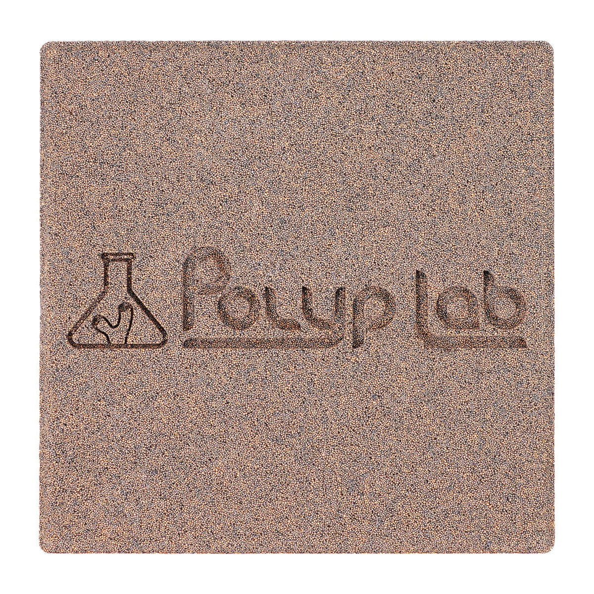 Polyplab Genesis Rock, top-down close-up of one rock showing the engraved logo and surface texture