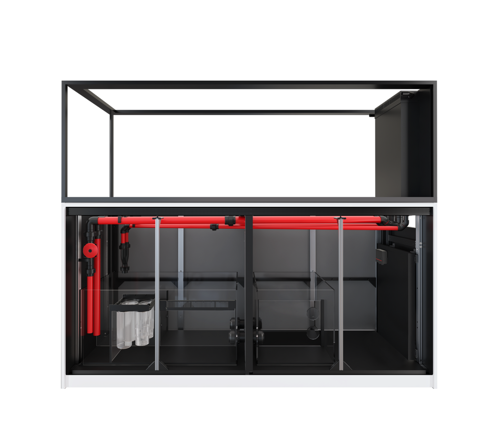 Aquarium Red Sea Reefer Peninsula S-950 G3 avec meuble blanc — péninsule récifale 947 L